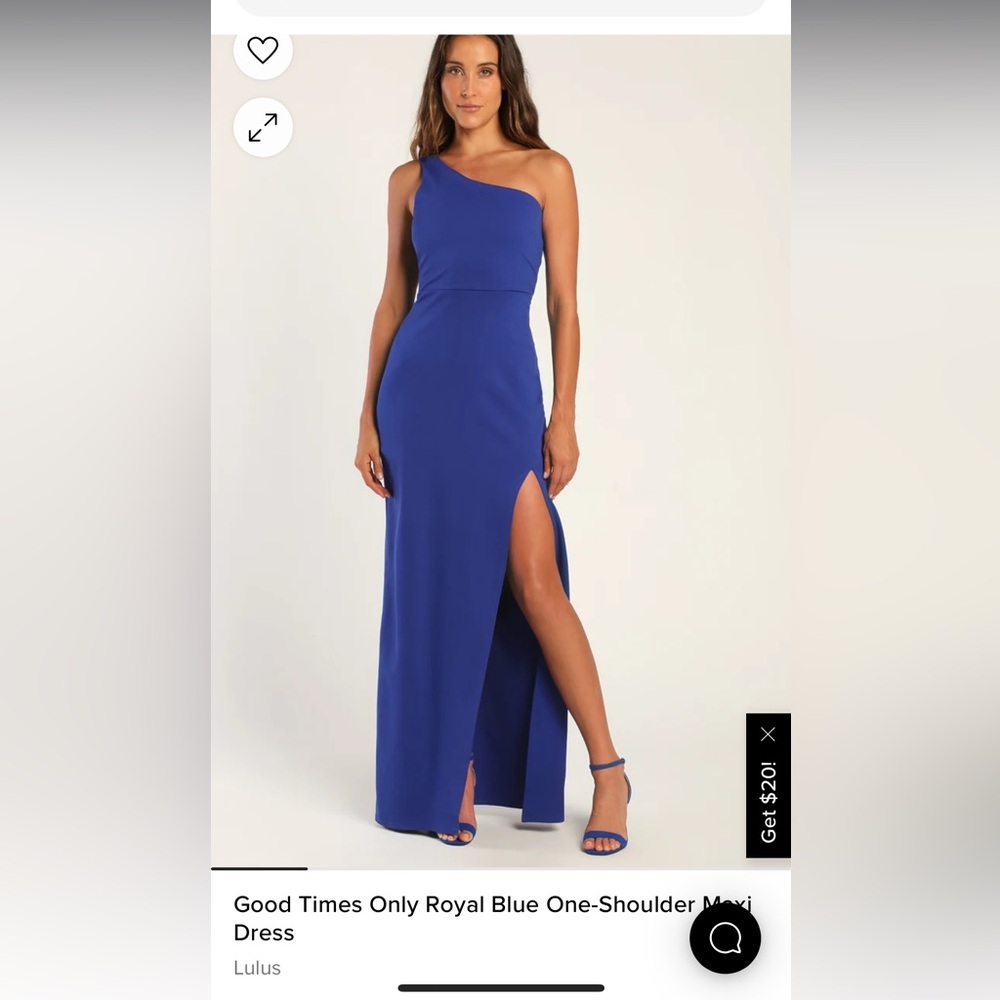 Good Times Only Royal Blue One-Shoulder Maxi Dress